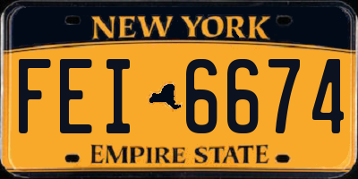 NY license plate FEI6674