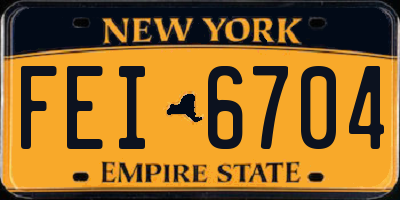 NY license plate FEI6704