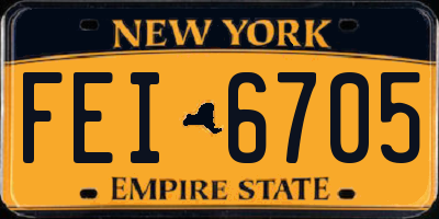 NY license plate FEI6705