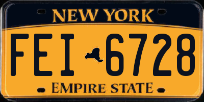 NY license plate FEI6728