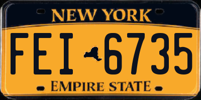 NY license plate FEI6735