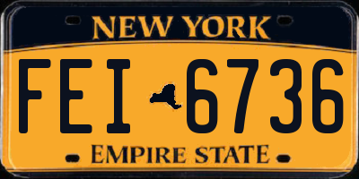 NY license plate FEI6736