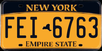 NY license plate FEI6763