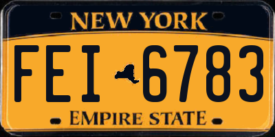 NY license plate FEI6783