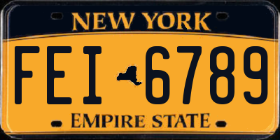 NY license plate FEI6789