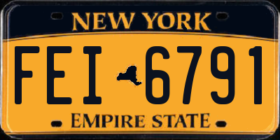 NY license plate FEI6791