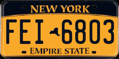 NY license plate FEI6803