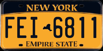 NY license plate FEI6811