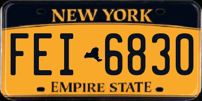 NY license plate FEI6830