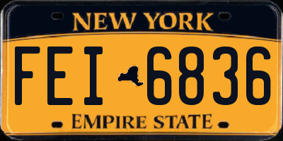 NY license plate FEI6836