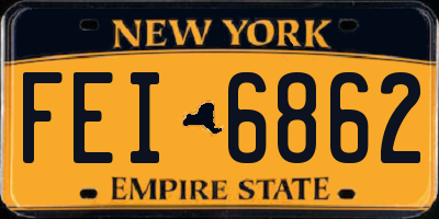 NY license plate FEI6862