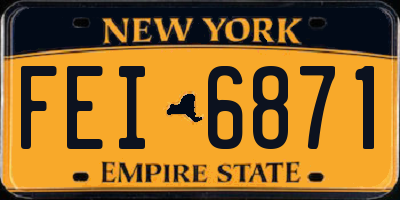 NY license plate FEI6871