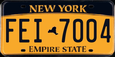 NY license plate FEI7004