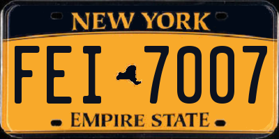 NY license plate FEI7007