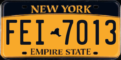 NY license plate FEI7013