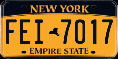 NY license plate FEI7017