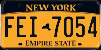 NY license plate FEI7054