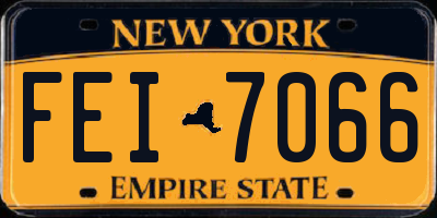 NY license plate FEI7066