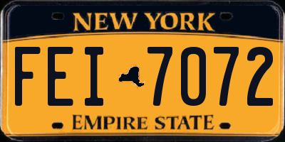 NY license plate FEI7072