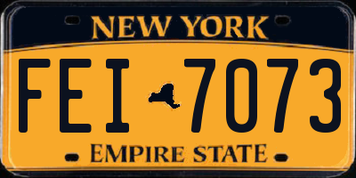 NY license plate FEI7073