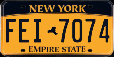 NY license plate FEI7074