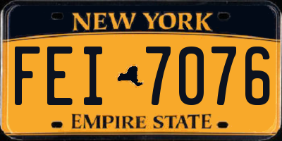 NY license plate FEI7076