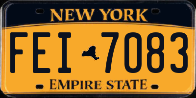 NY license plate FEI7083