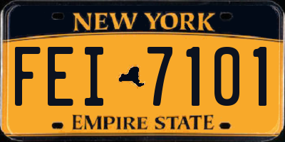 NY license plate FEI7101
