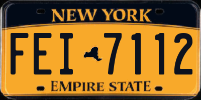 NY license plate FEI7112