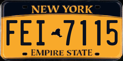 NY license plate FEI7115