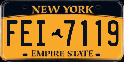NY license plate FEI7119