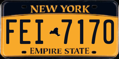 NY license plate FEI7170