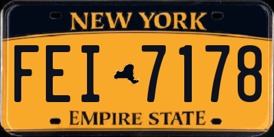 NY license plate FEI7178