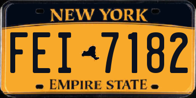 NY license plate FEI7182