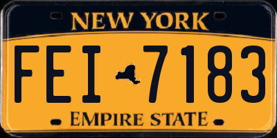 NY license plate FEI7183