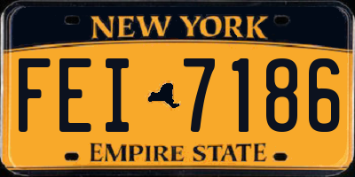 NY license plate FEI7186