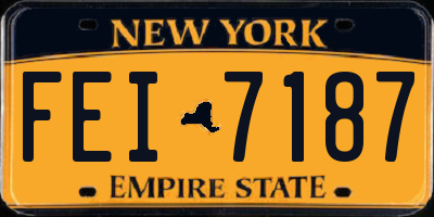 NY license plate FEI7187