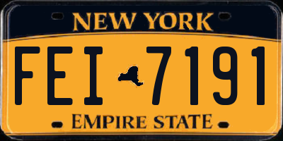 NY license plate FEI7191