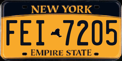 NY license plate FEI7205