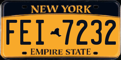 NY license plate FEI7232