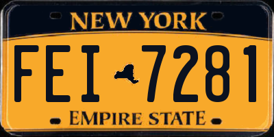 NY license plate FEI7281