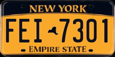 NY license plate FEI7301