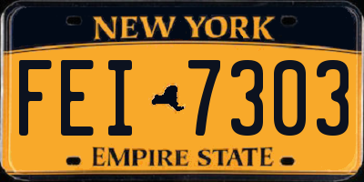 NY license plate FEI7303