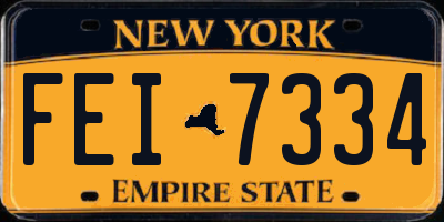 NY license plate FEI7334