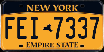 NY license plate FEI7337
