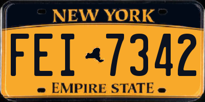 NY license plate FEI7342