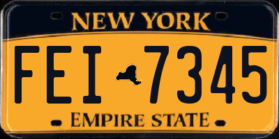 NY license plate FEI7345