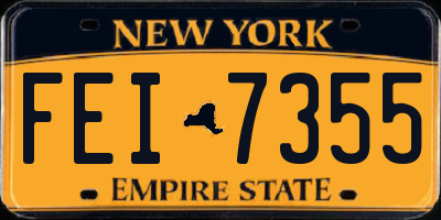NY license plate FEI7355