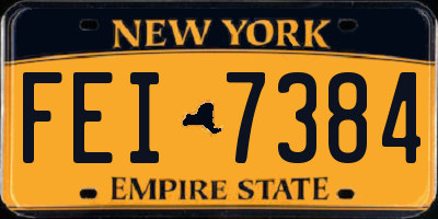 NY license plate FEI7384