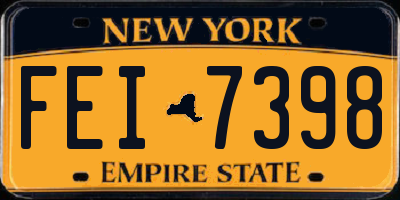 NY license plate FEI7398